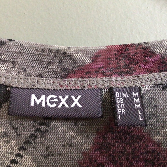 Ladies retro argyle sheer top in burgundy/grey/white black. Sz medium - Picture 4 of 9